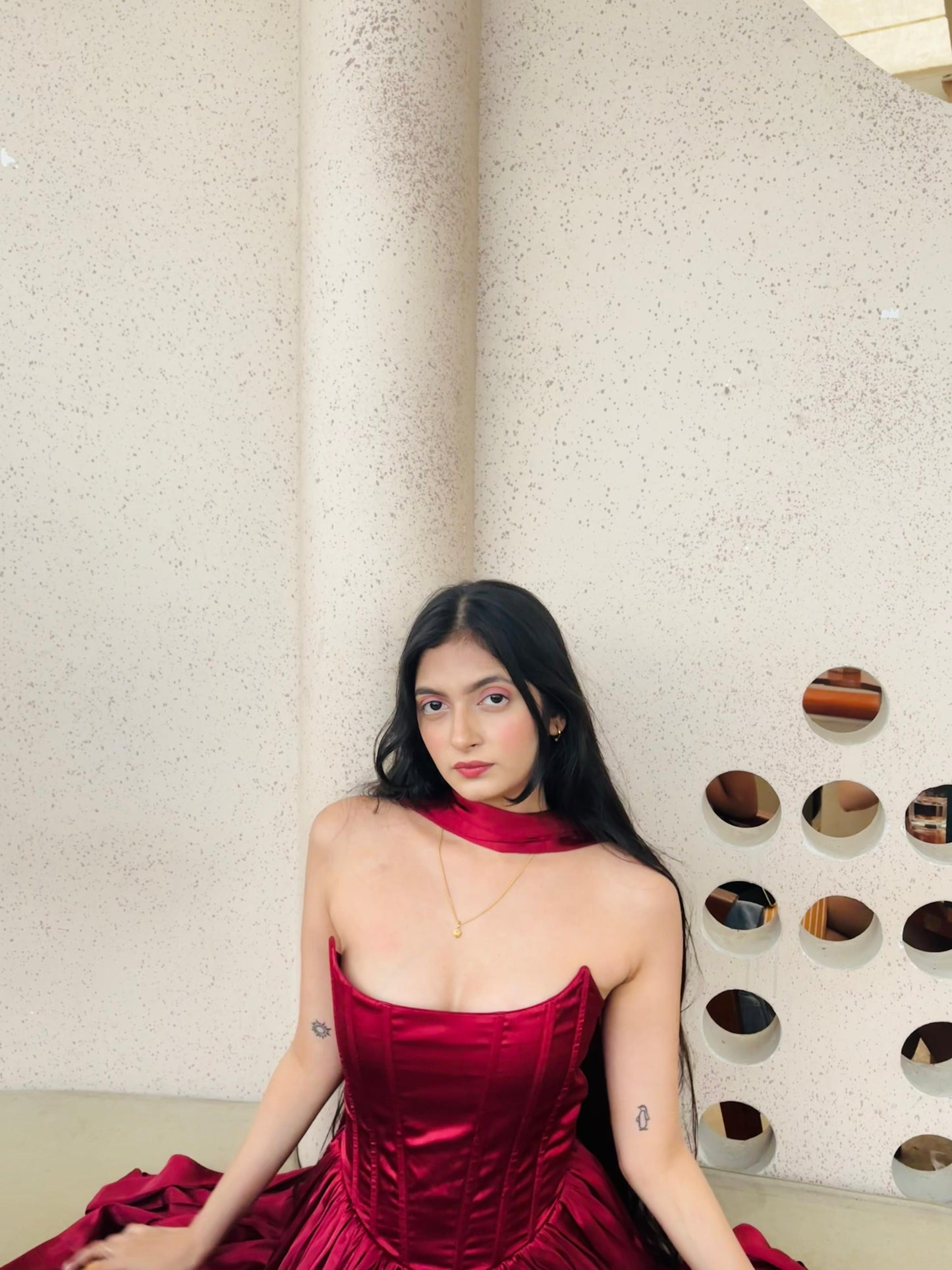 Satin Storm corset gown