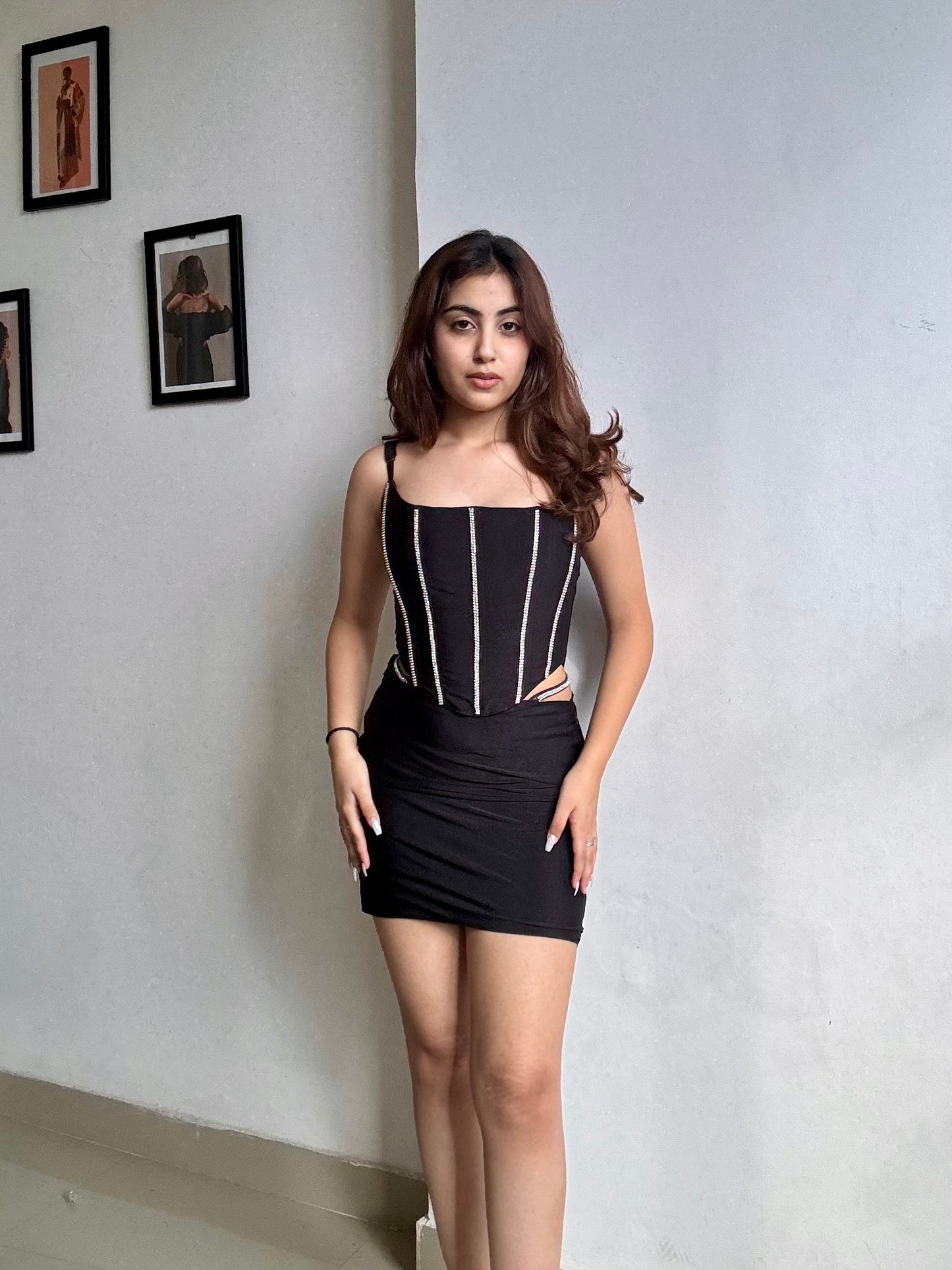 Bling corset co ord set