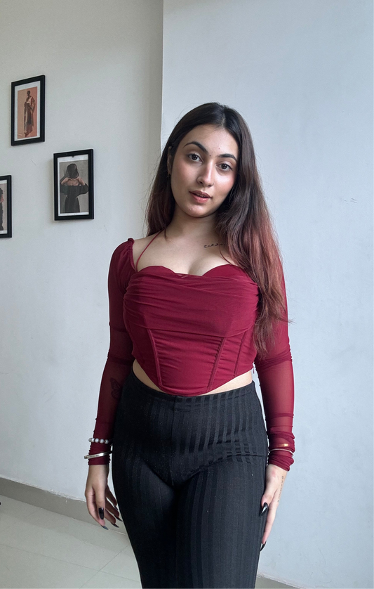 Maroon corset top