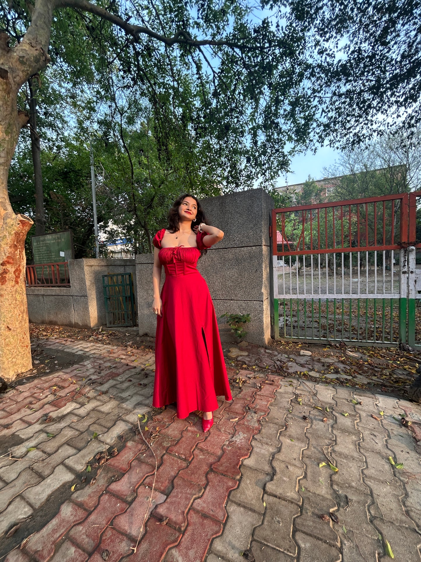 Kiara maroon dress