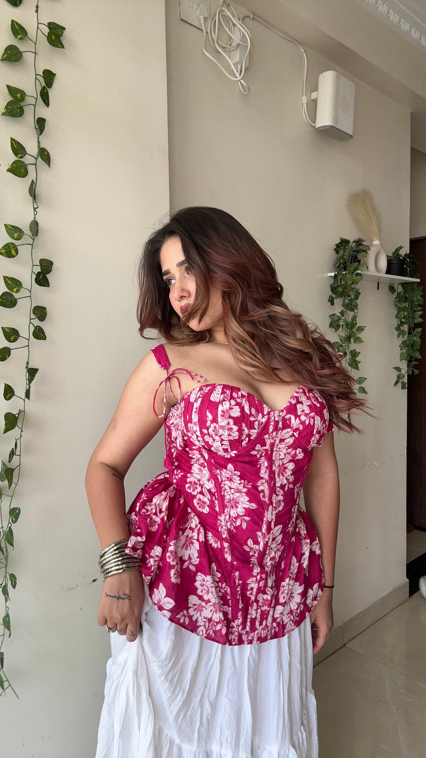 Crimson kiss corset top