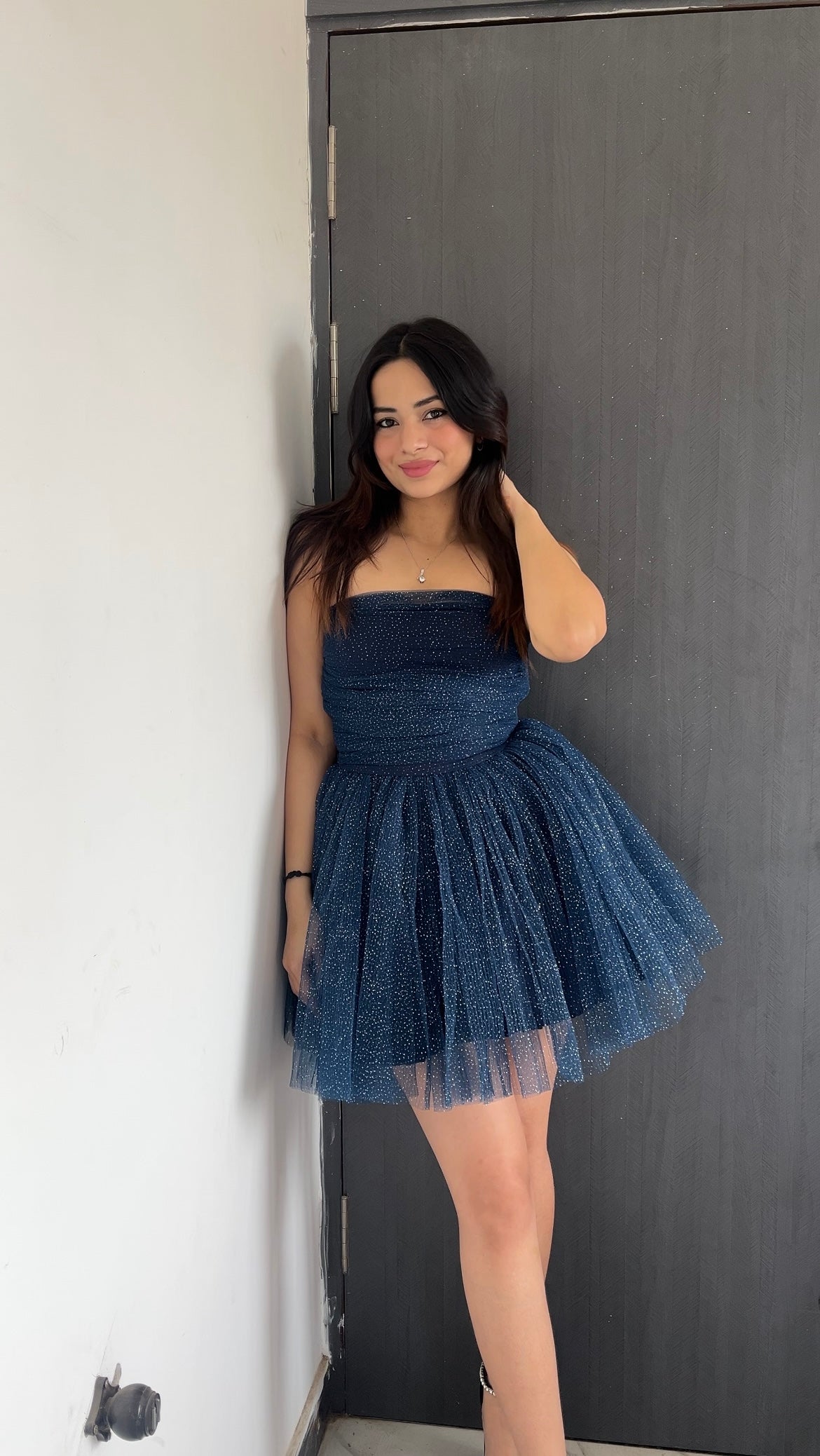 Blue shimmer bow dress Blue shimmer bow dress