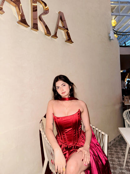 Satin Storm corset gown