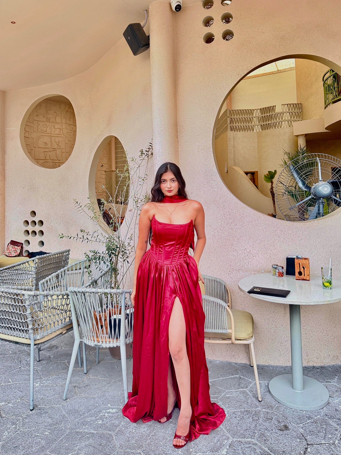 Satin Storm corset gown