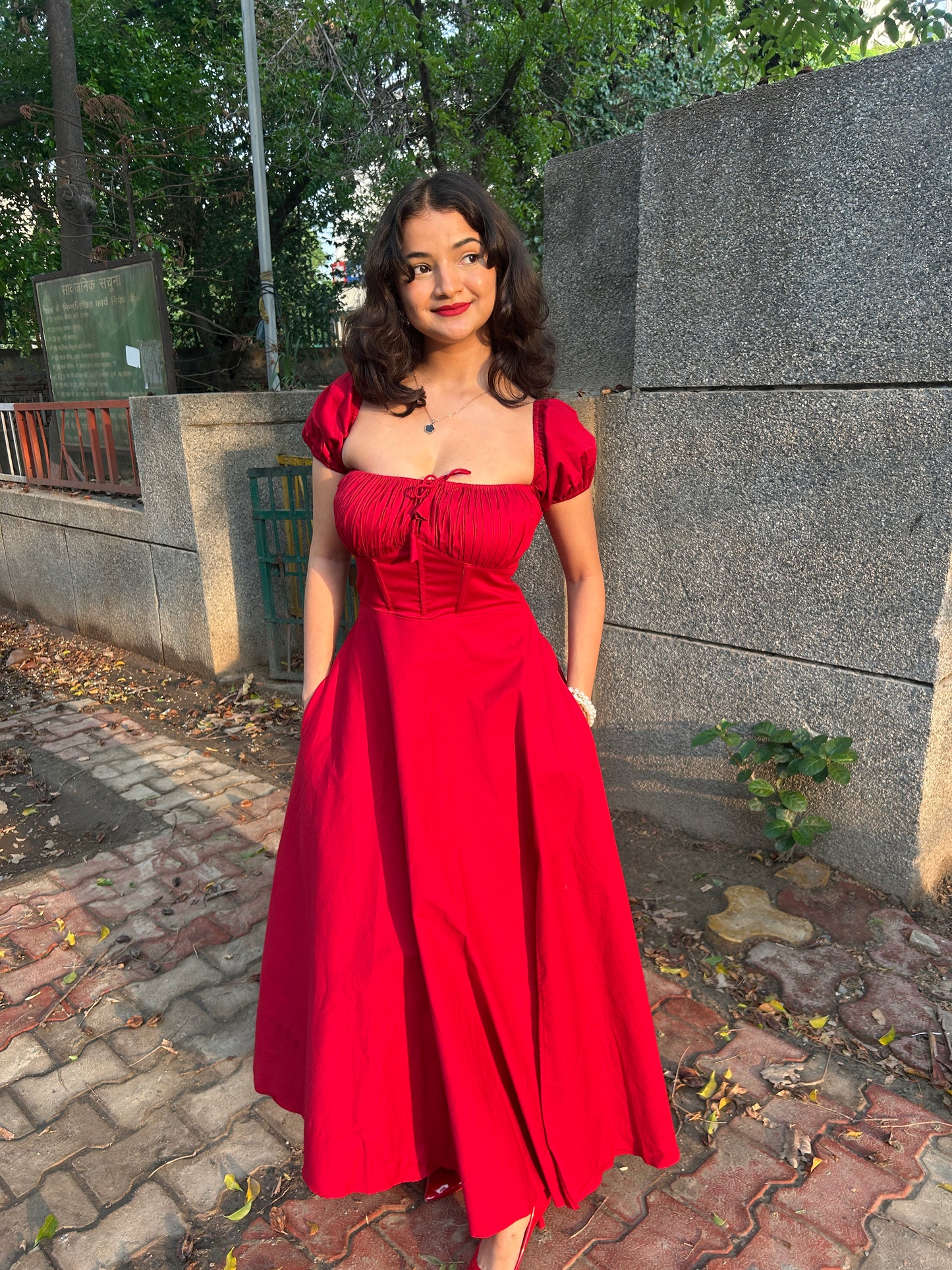 Kiara maroon dress