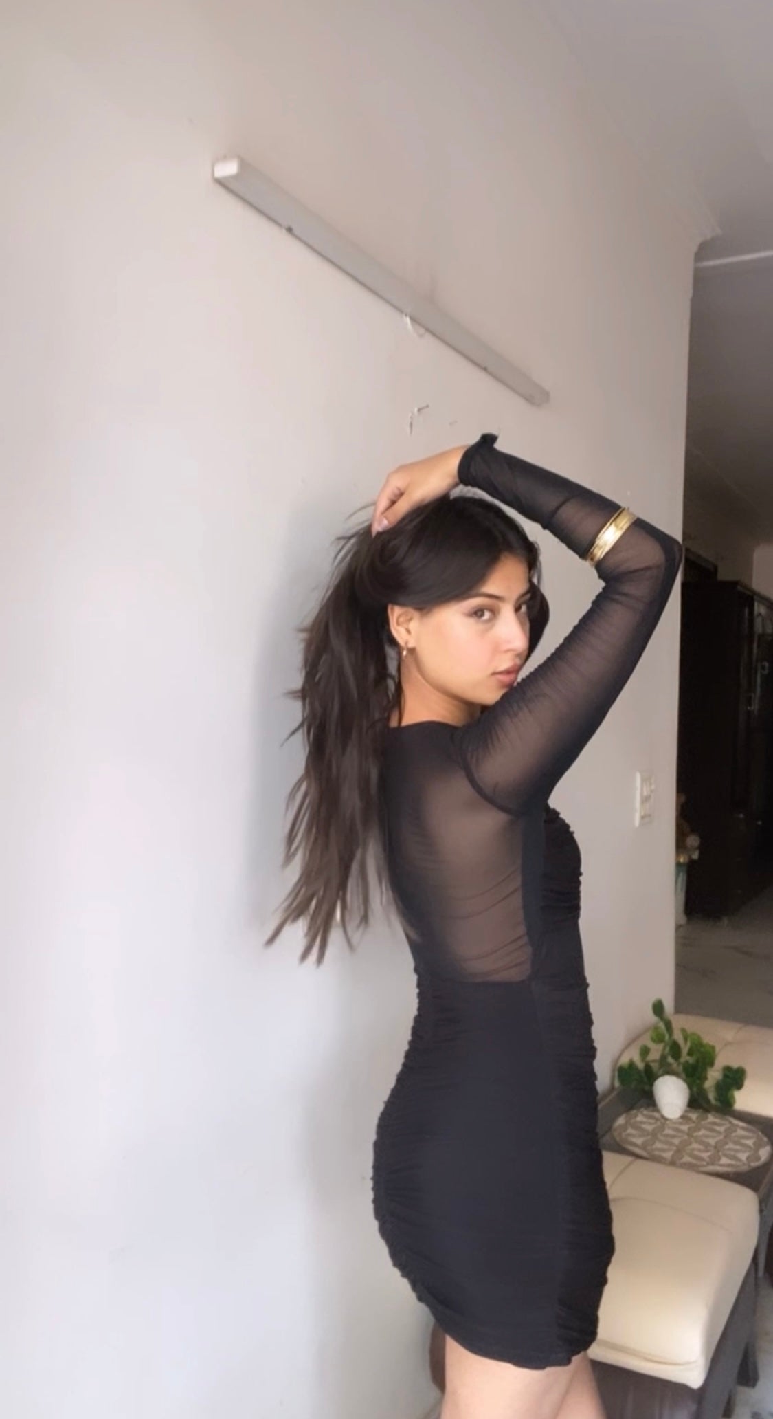 Mesh black dress