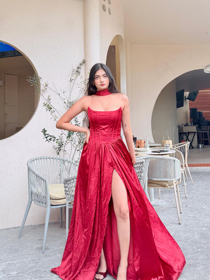 Satin Storm corset gown