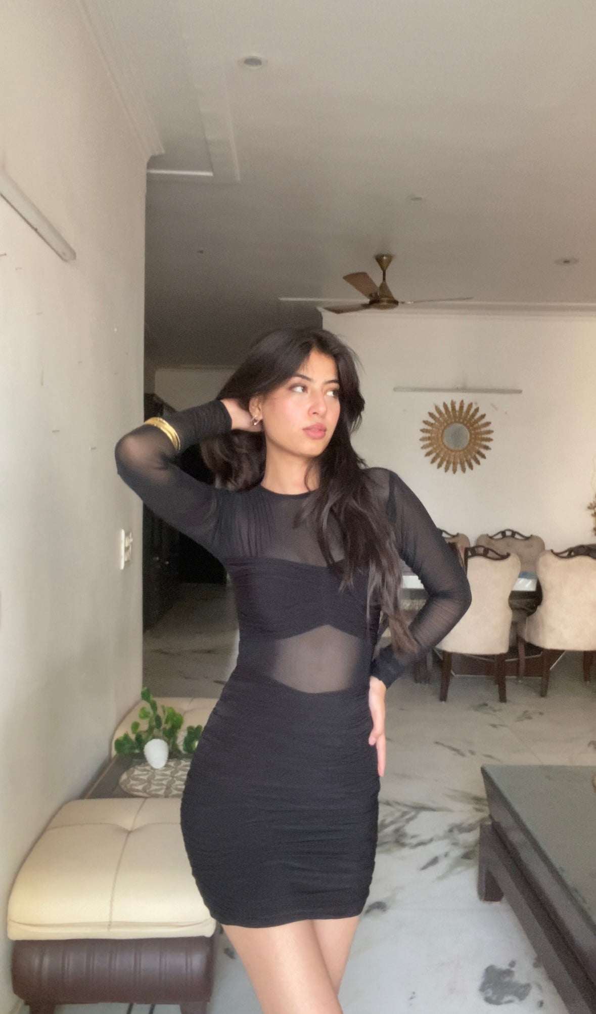 Mesh black dress