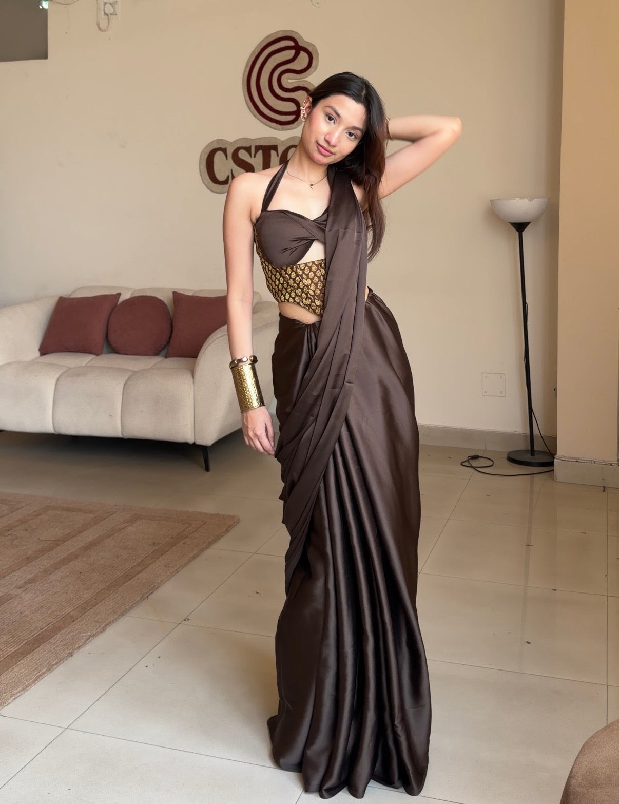 Brown Mehfil saree