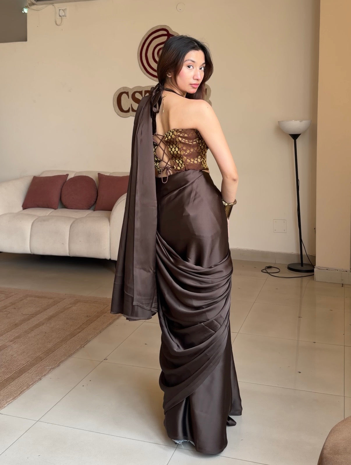 Brown Mehfil saree