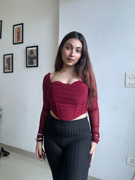 Maroon corset top