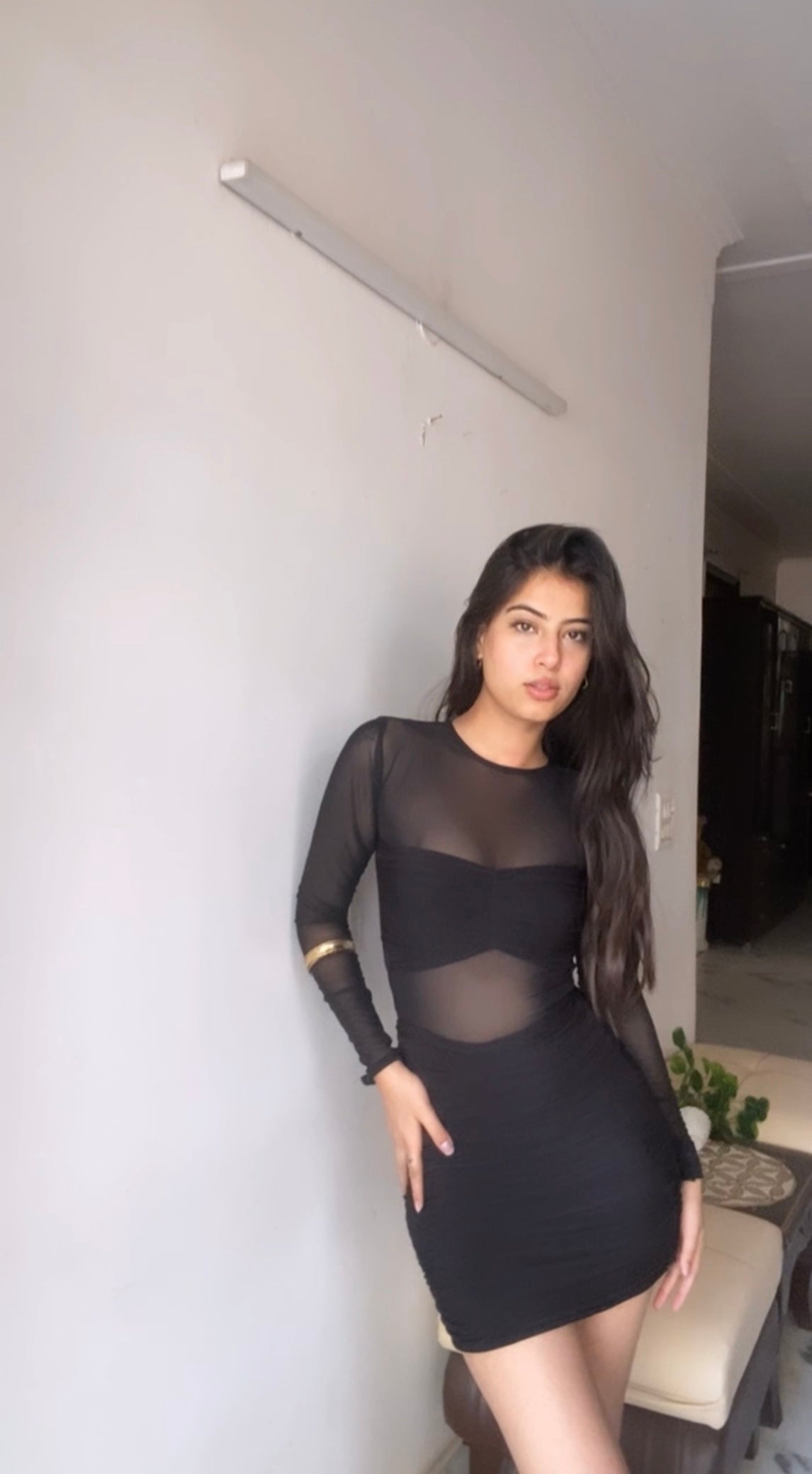 Mesh black dress