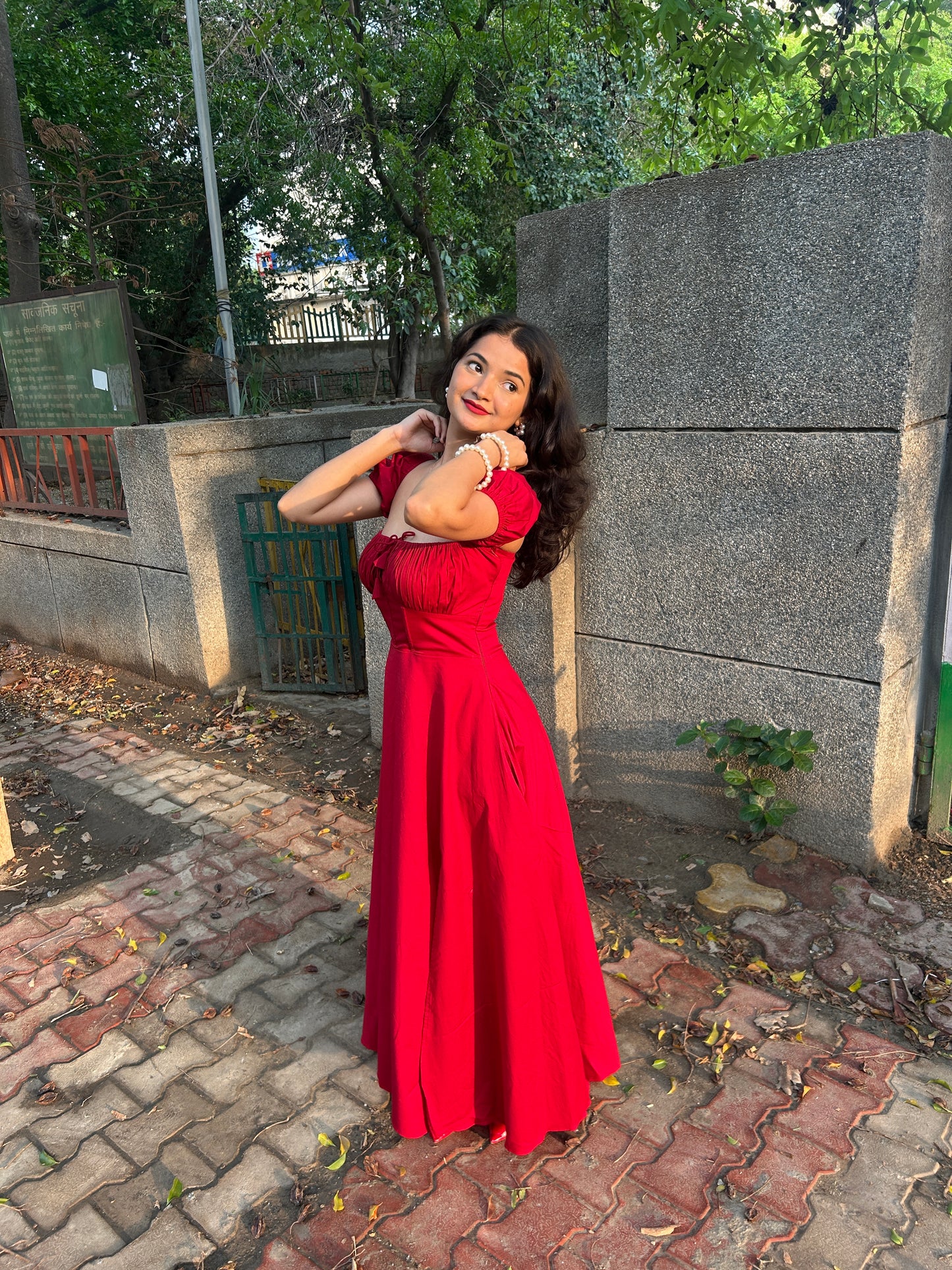 Kiara maroon dress