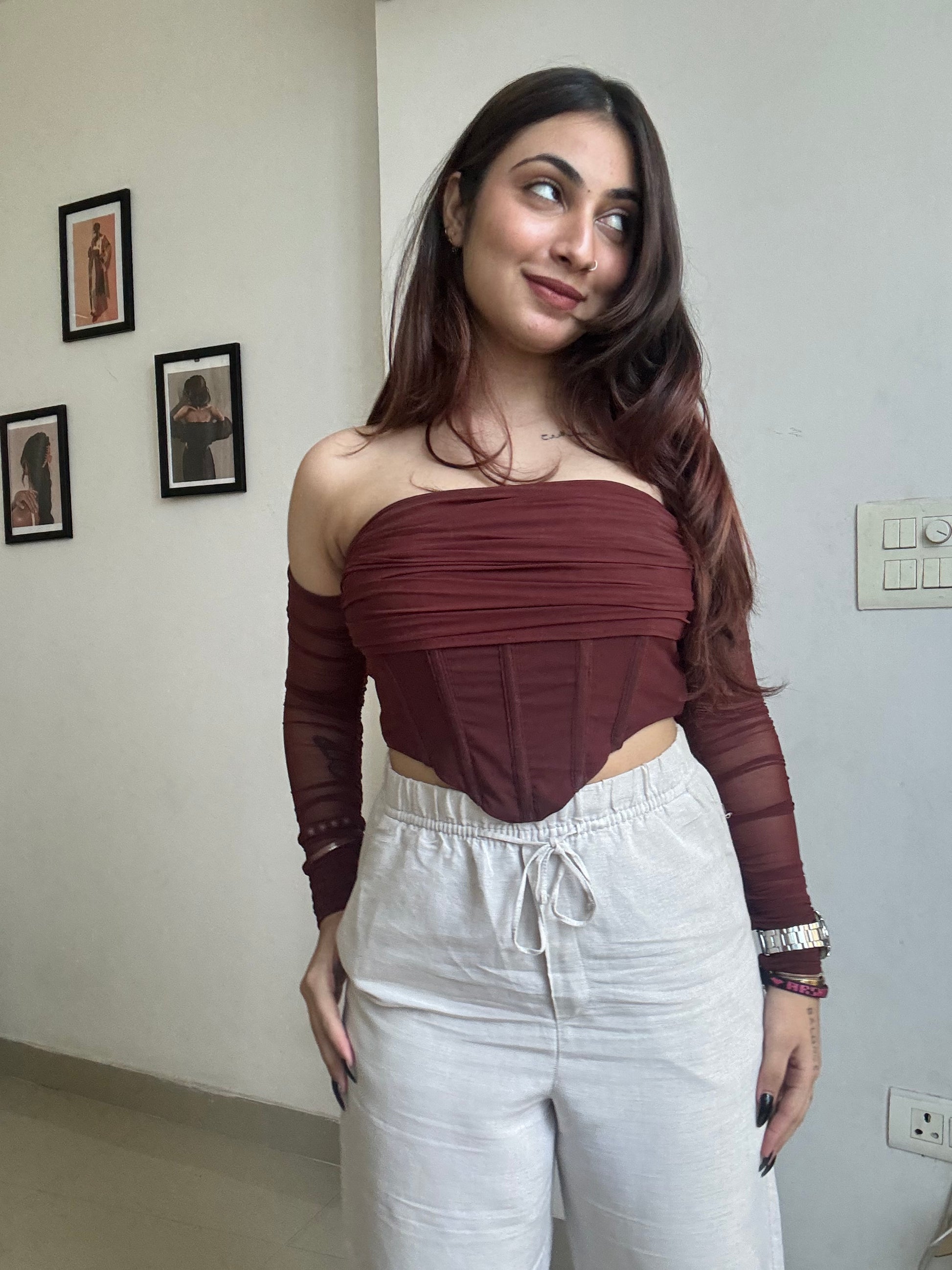 Brown corset top