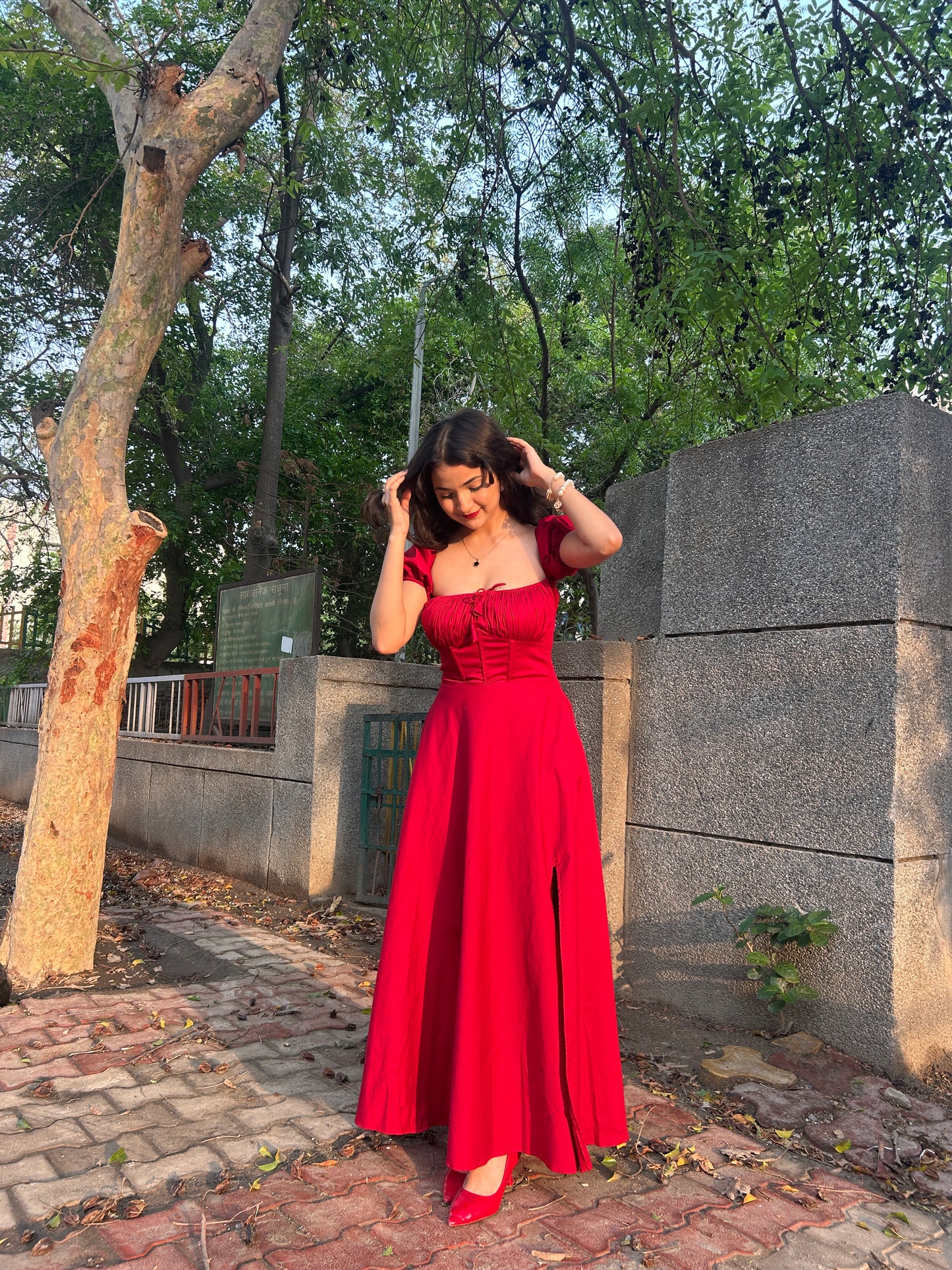 Kiara maroon dress