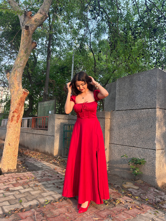 Kiara maroon dress