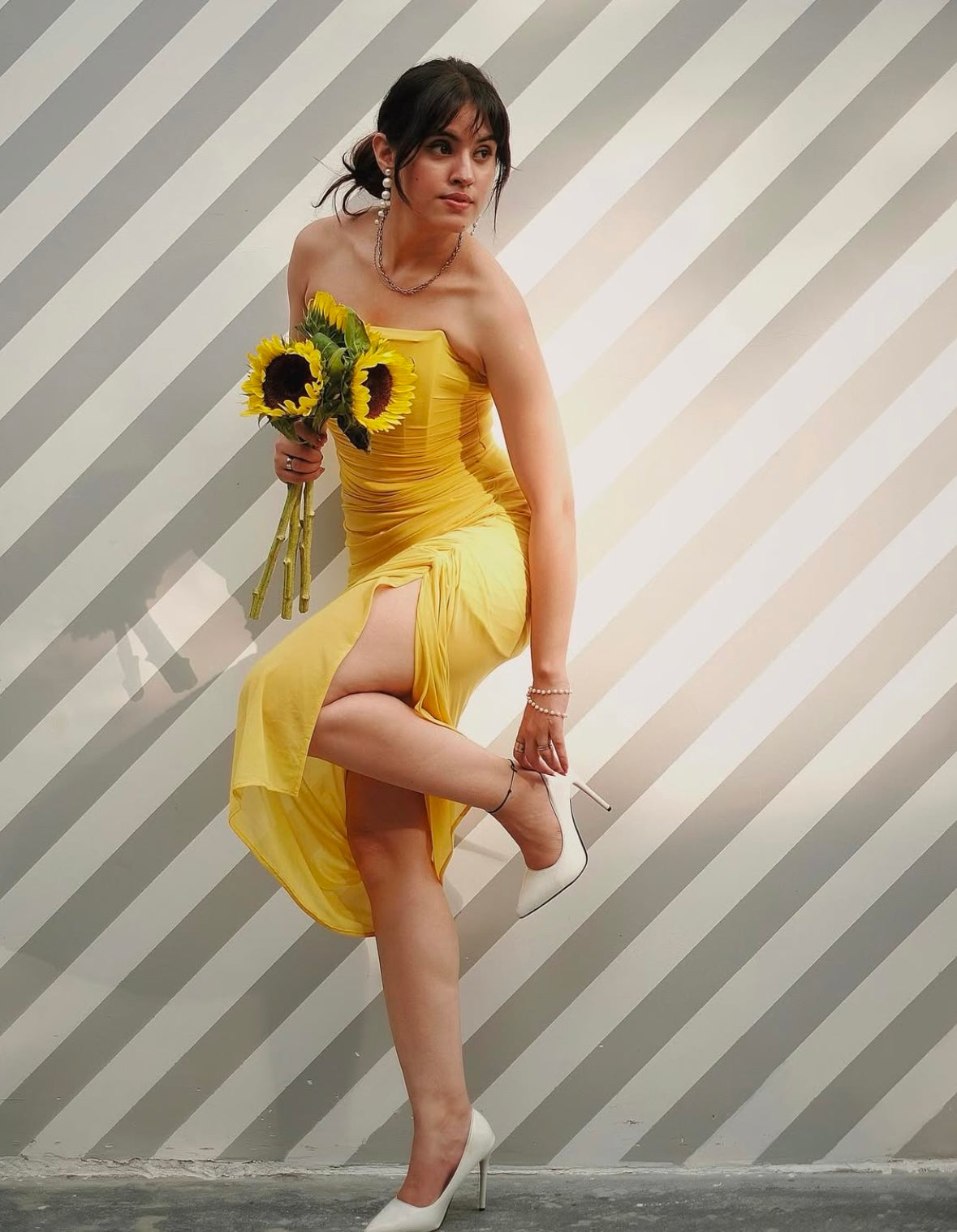 Yellow corset dress