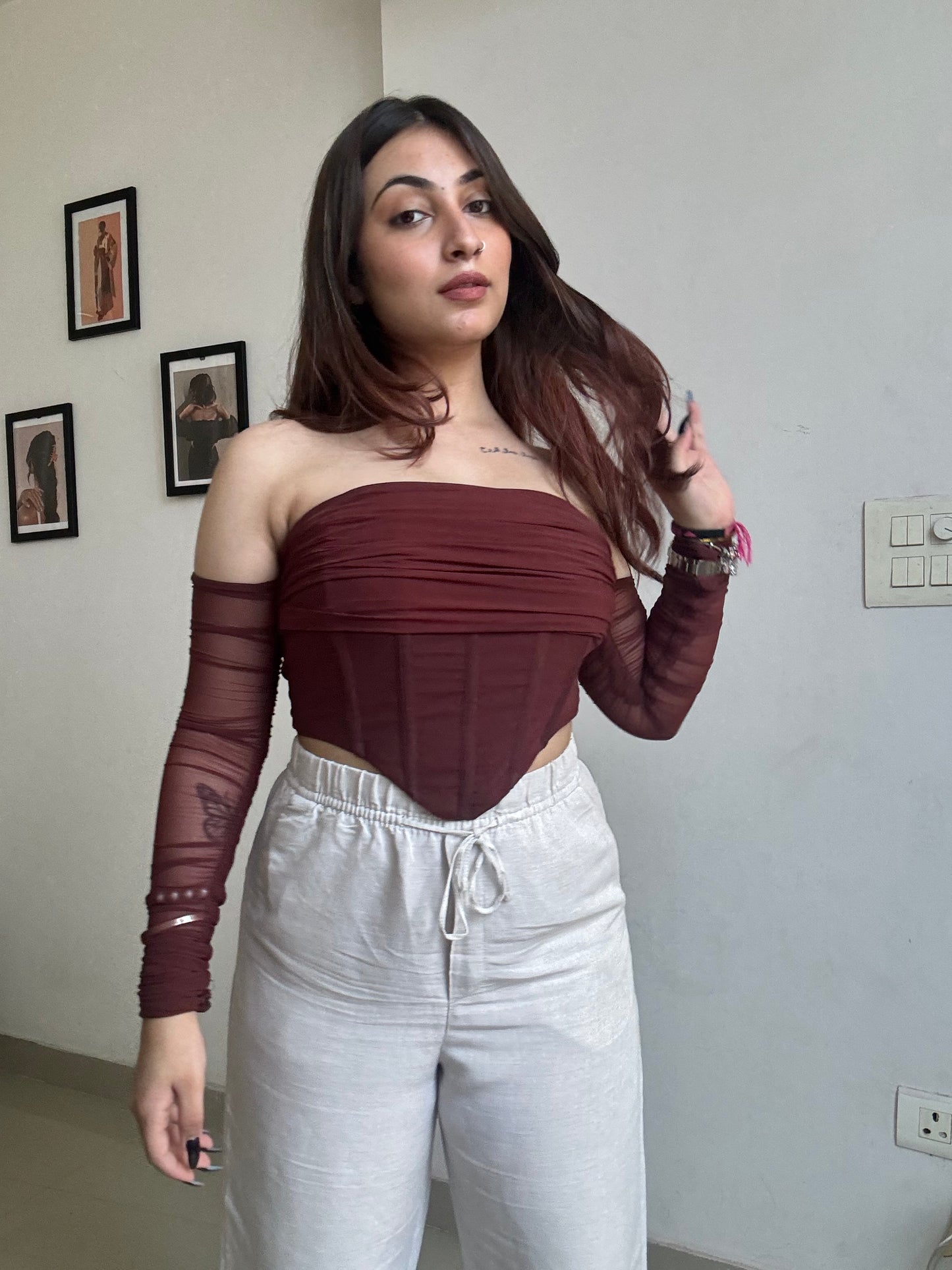 Brown corset top