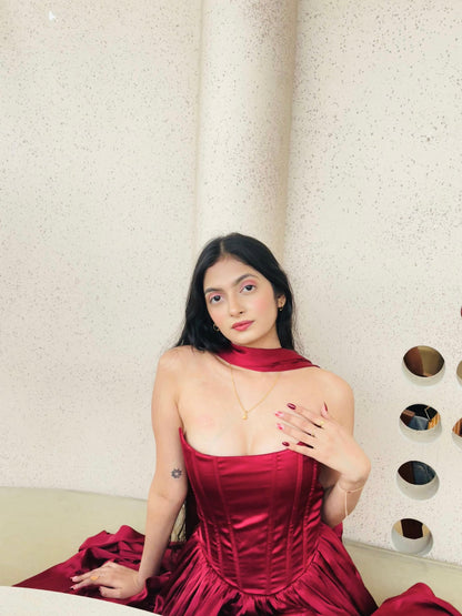 Satin Storm corset gown