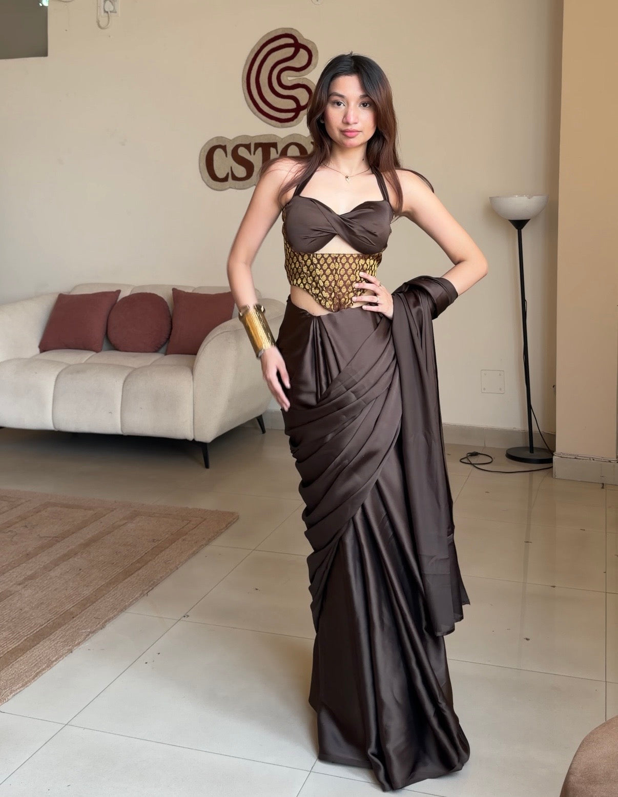 Brown Mehfil saree