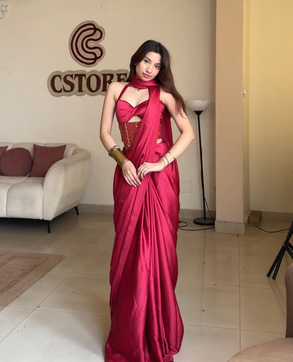 Laal mehfil saree