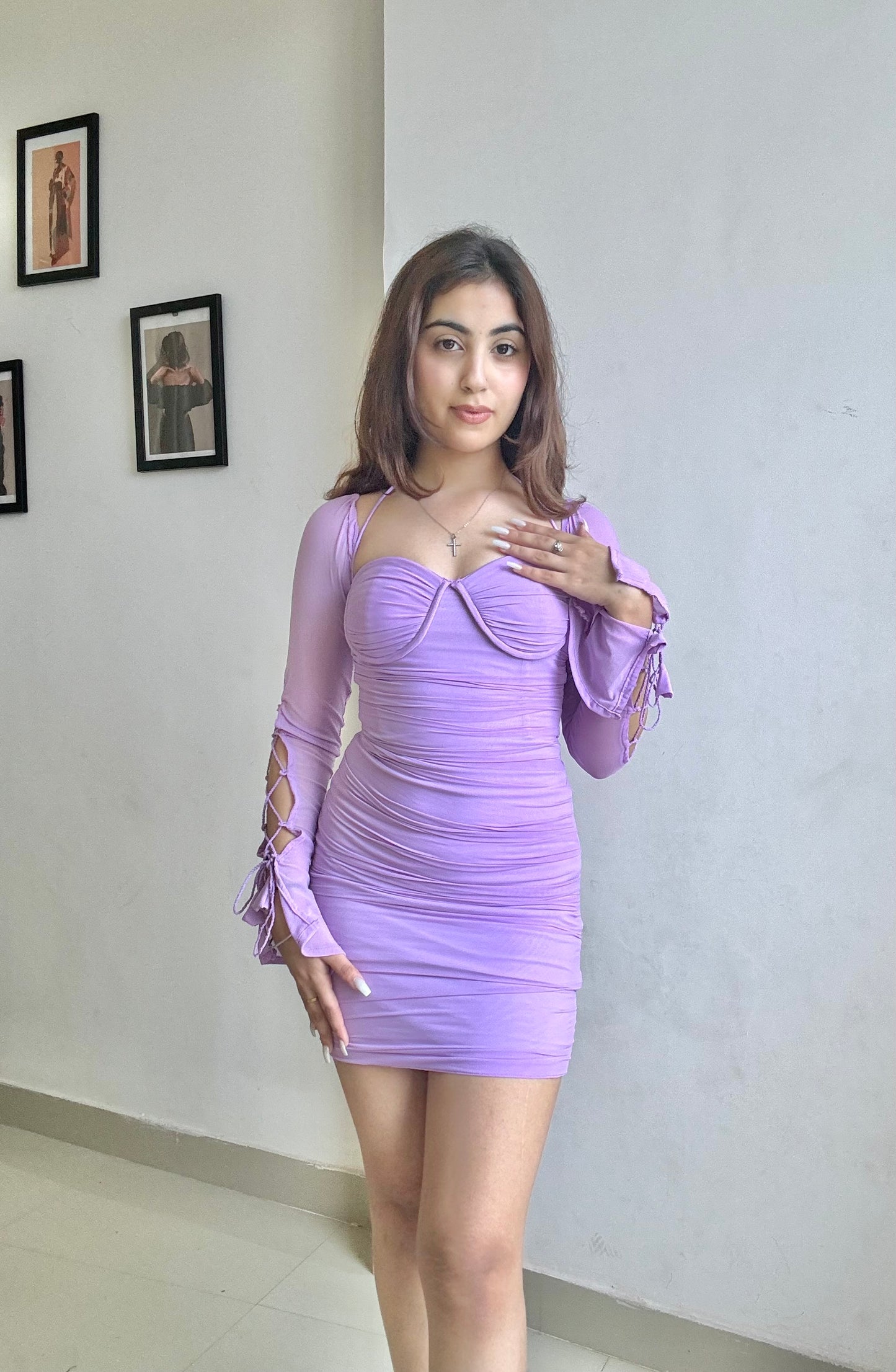 Lilac corset mini dress