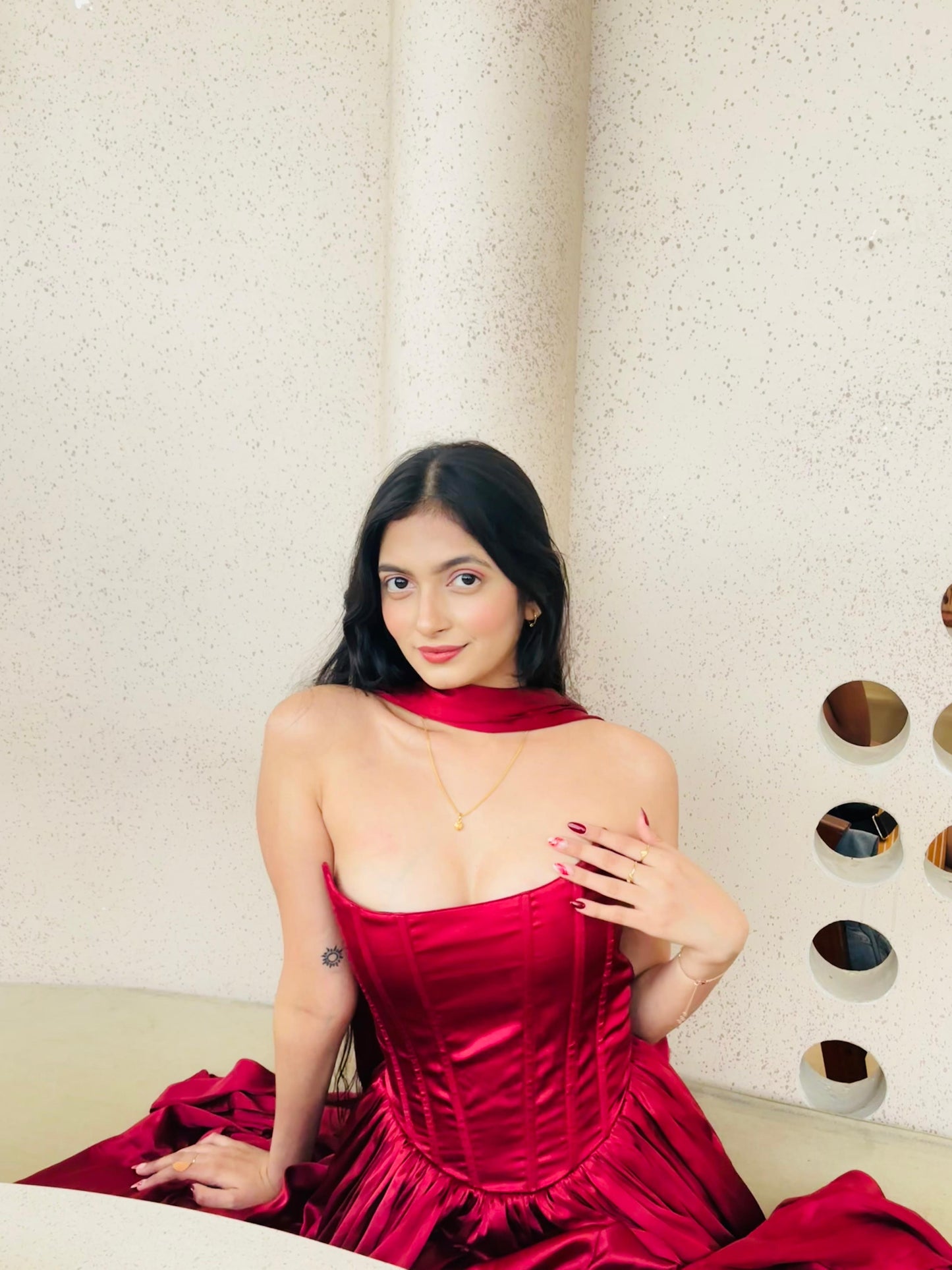 Satin Storm corset gown