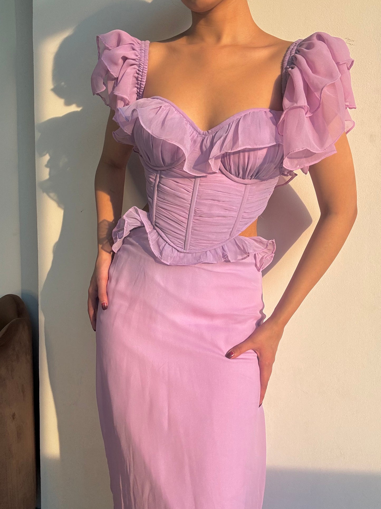 ruffle lilac  dress