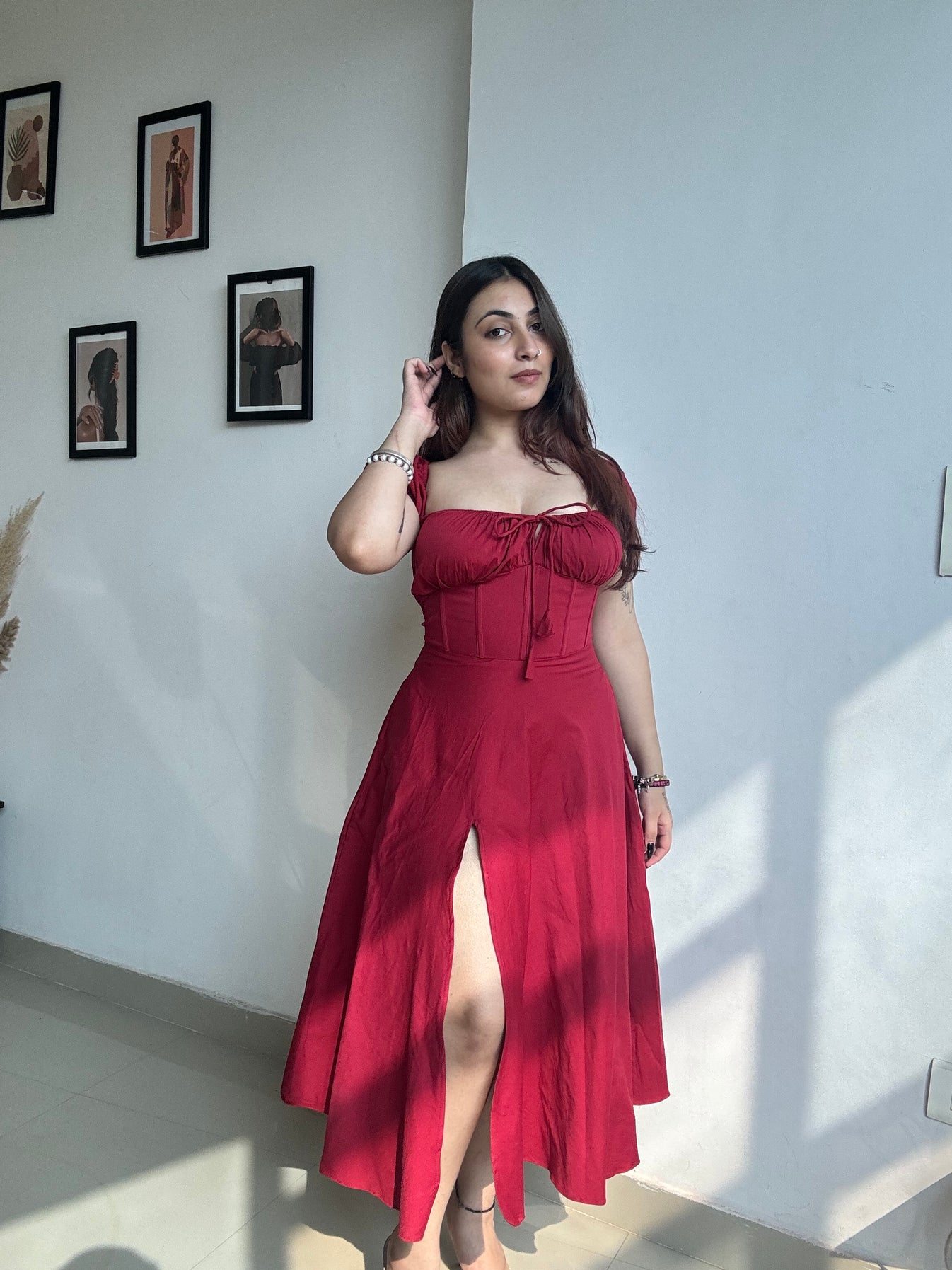 Cara Dress in Maroon (Ready S) main image 0
