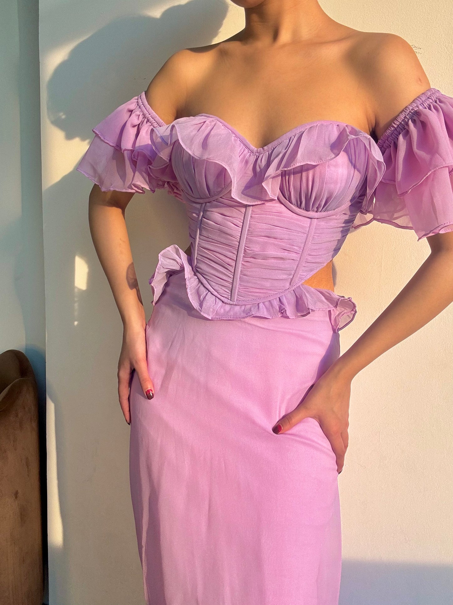 ruffle lilac  dress