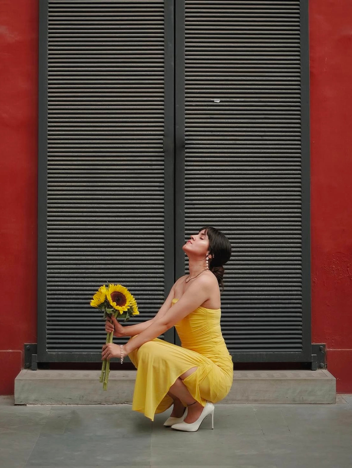 Yellow corset dress