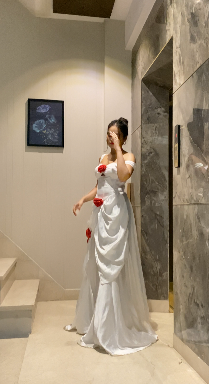 Long White Satin Dress - Rosy Fairy Style Cstoreclothin Long White Satin Dress - Rosy Fairy Style Cstoreclothin