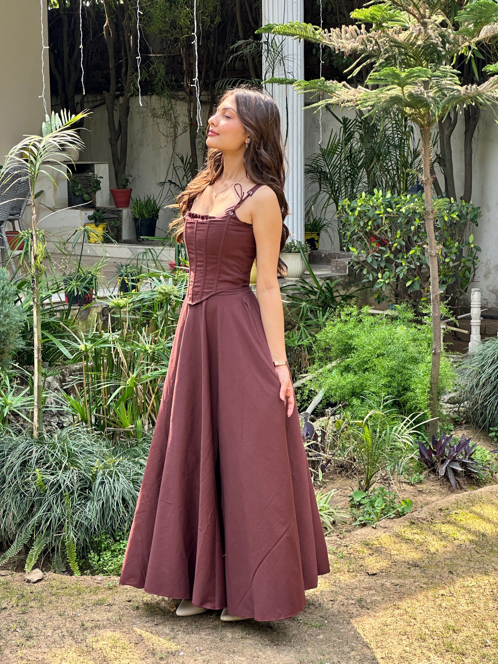 Brown corset dress and top set – Cstoreclothin