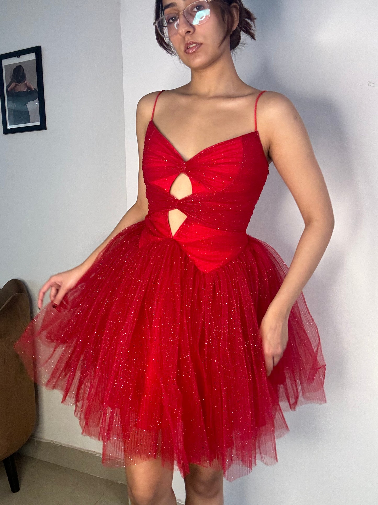 Shimmer red dress