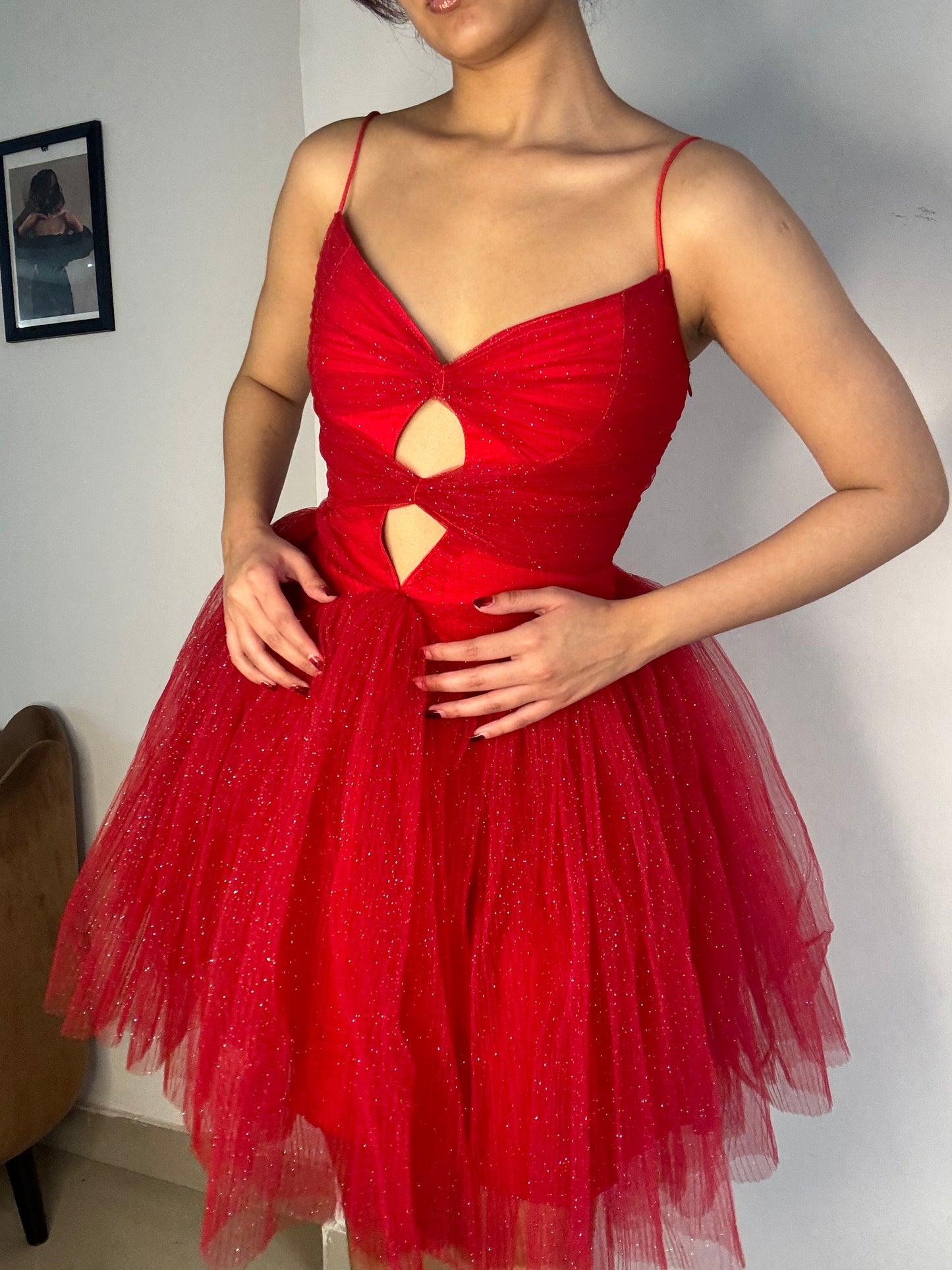 Shimmer red dress