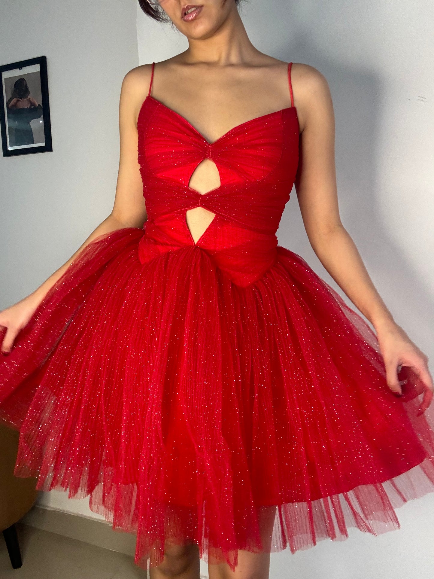 Shimmer red dress