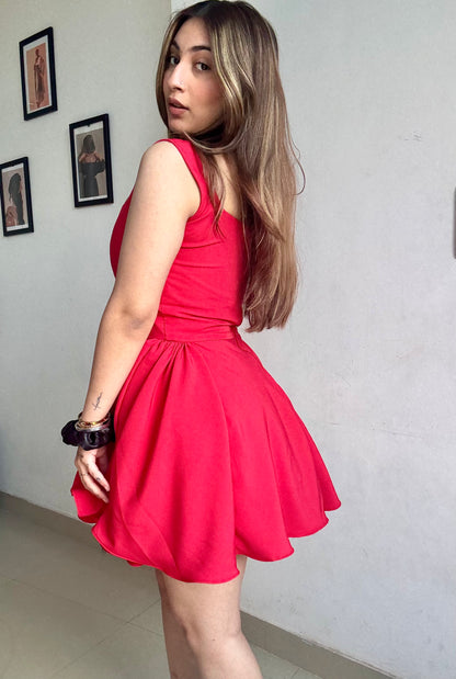 Eden red flare dress