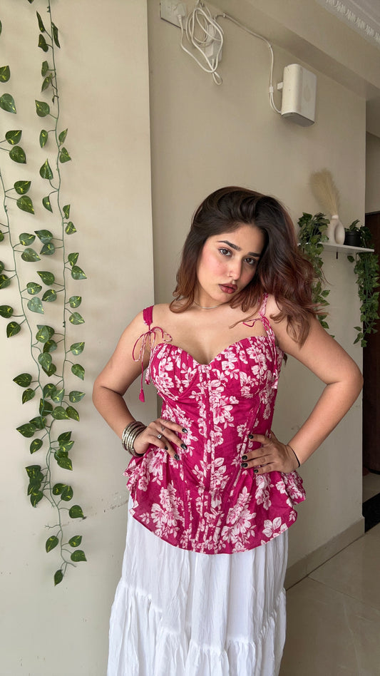Crimson kiss corset top