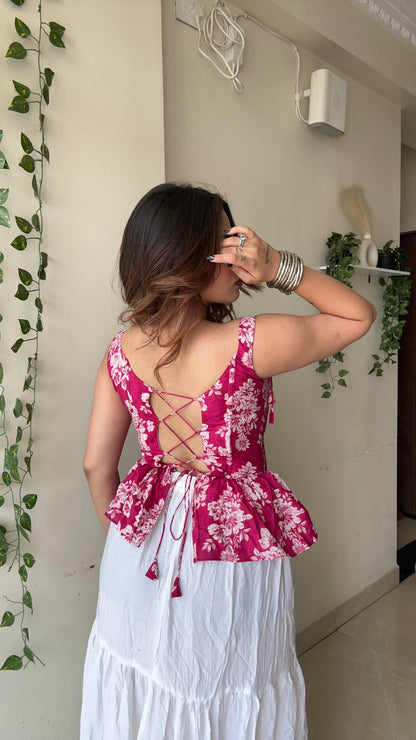 Crimson kiss corset top
