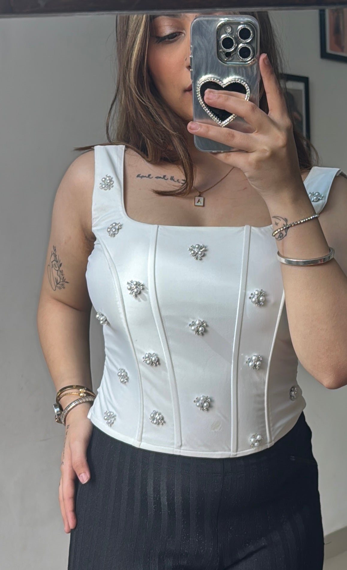 Peral white corset top