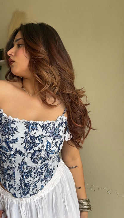 Summer in Santorini corset