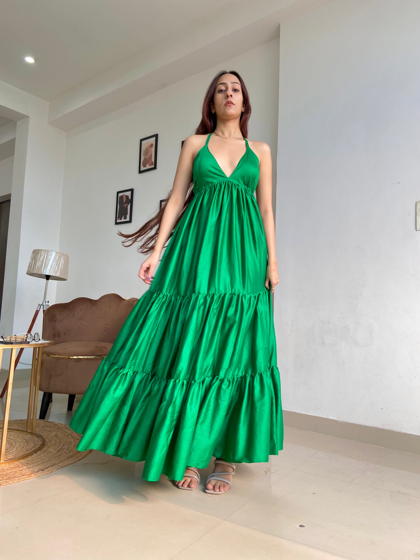 green dress