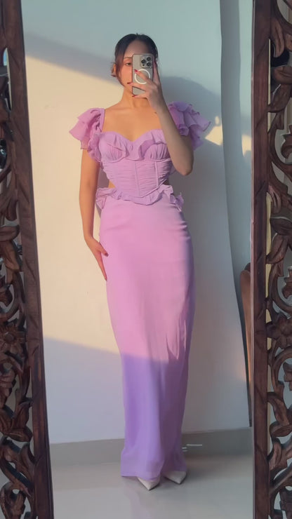 ruffle lilac  dress